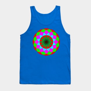 Green, red and black pattern. Tank Top